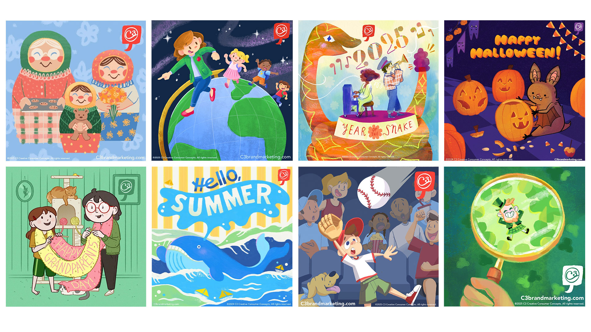 C3 Social Media Illustrations